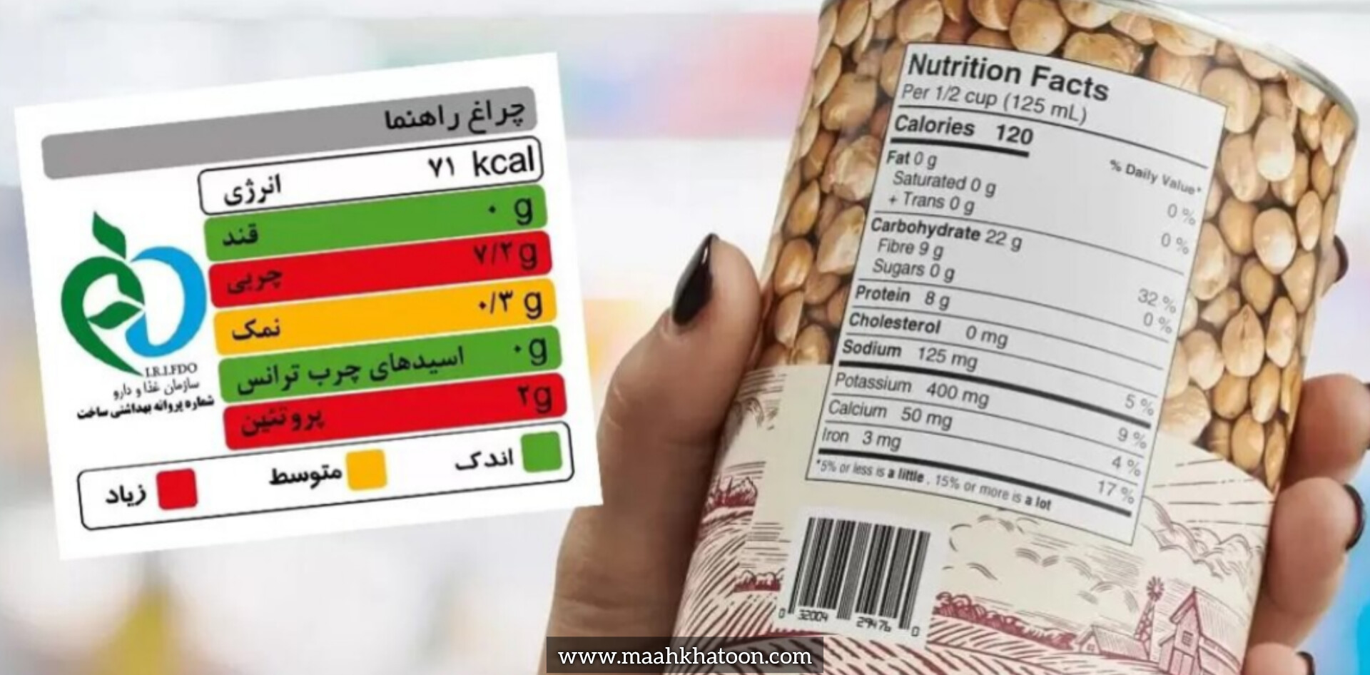 آگاهی و مطالعه برچسب مواد غذایی