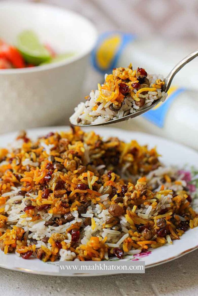 عدس پلوی سه سوته