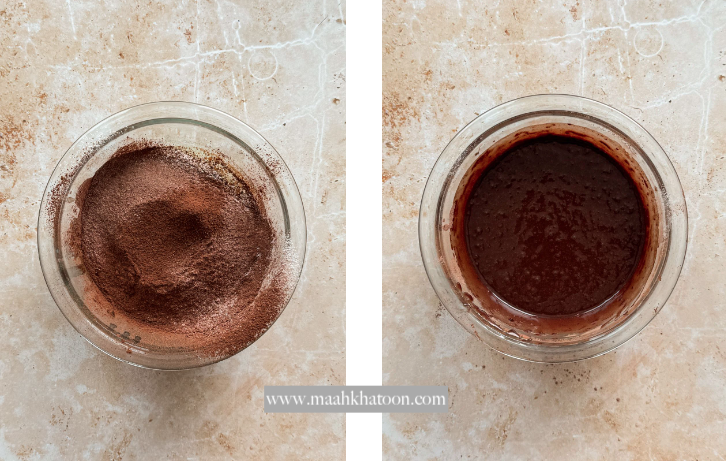 کیک لیوانی شکلات داغ