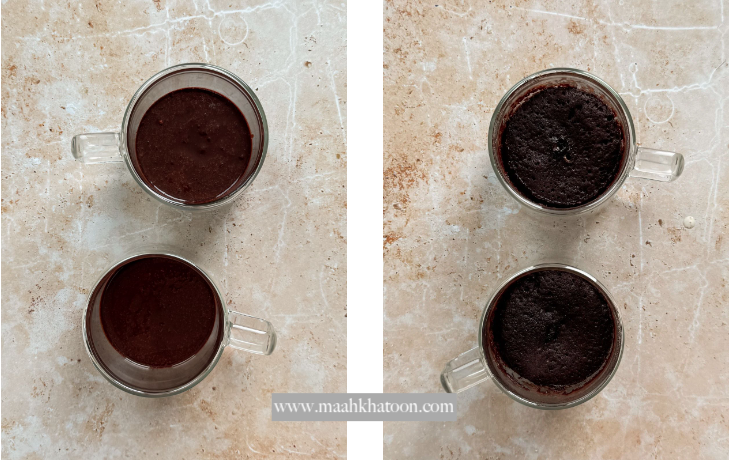 کیک لیوانی شکلات داغ