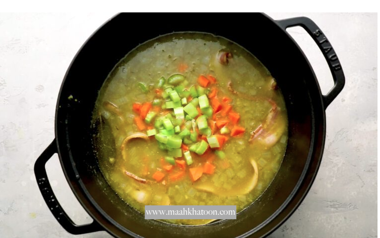 سوپ نخودفرنگی با ژامبون